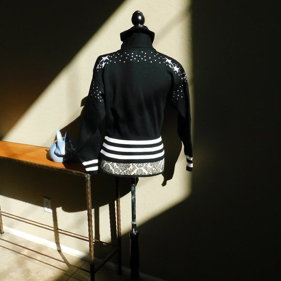 Vtg Meister wool knit snow bunny 80s ski sweater S - Picture 2 of 16